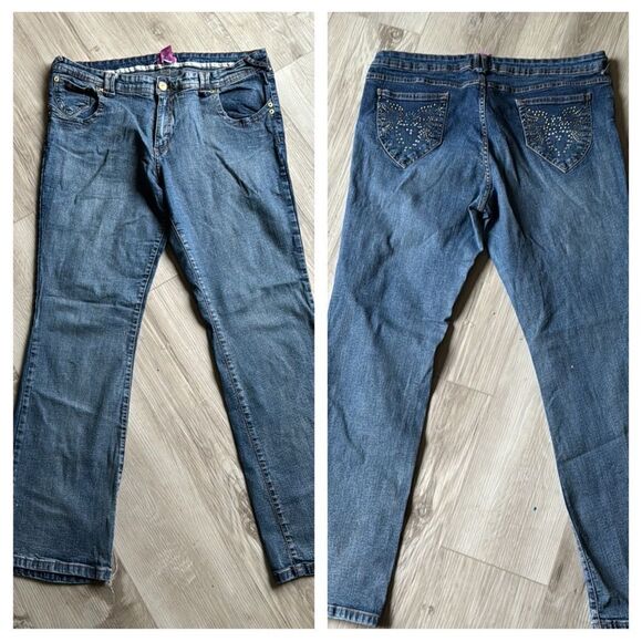 Steve & Barry’s Bootcut Embellished Jeans 18R 18 - Picture 1 of 7